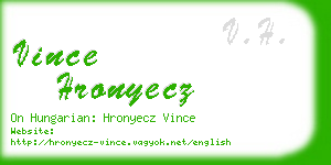 vince hronyecz business card